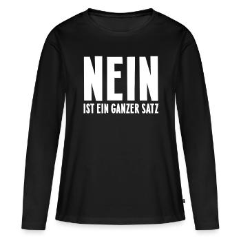 Nein ist ganzer Satz Klare Ansage Spruch lustig - Frauen Premium Bio Langarmshirt - Schwarz - Vorne - Julia (174cm)