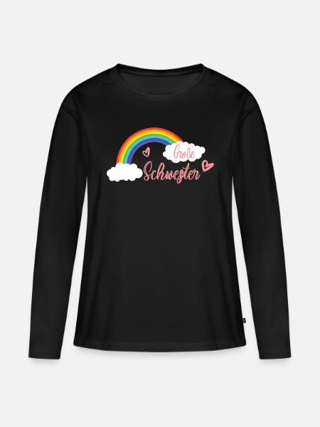 Große Schwester - Frauen Premium Bio Langarmshirt - Schwarz