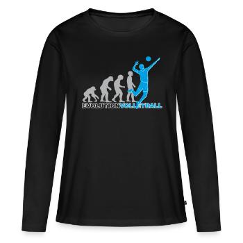 Évolution des joueurs de volley-, de volley-, de volley- - T-shirt manches longues Premium bio Femme - noir - Devant - Julia (174cm)