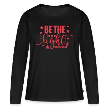 Soyez le Matthieu lumière - T-shirt manches longues Premium bio Femme - noir - Devant - Julia (174cm)