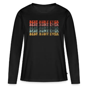 Best Aunt Ever - Meilleure tante - T-shirt manches longues Premium bio Femme - noir - Devant - Julia (174cm)