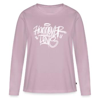 Hanovre Love Graffiti Style Shirt Design - T-shirt manches longues Premium bio Femme - rose poudré - Devant - Julia (174cm)