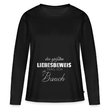 Geschenk Schwangere Frau Schwanger Schwangerschaft - Frauen Premium Bio Langarmshirt - Schwarz - Vorne - Julia (174cm)