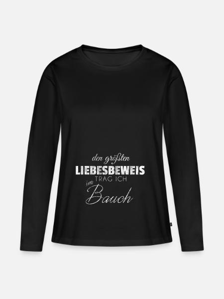 Geschenk Schwangere Frau Schwanger Schwangerschaft - Frauen Premium Bio Langarmshirt - Schwarz