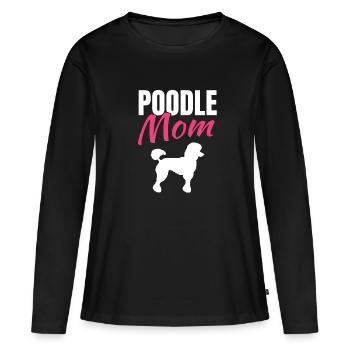 Cadeau Caniche Caniche Jouet Caniche - T-shirt manches longues Premium bio Femme - noir - Devant - Julia (174cm)