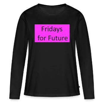 Fridays for Future Slogan pink - Women's Premium Organic Long Sleeve Shirt - black - Front - Julia (174cm)