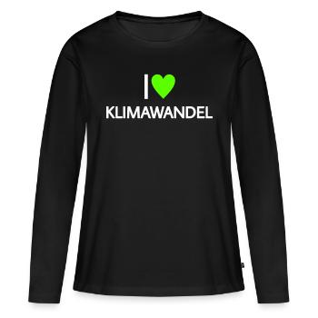 Ich liebe Klimawandel - Frauen Premium Bio Langarmshirt - Schwarz - Vorne - Julia (174cm)