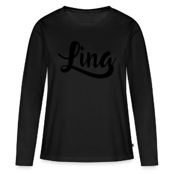 Lina - T-shirt manches longues Premium bio Femme - noir - Devant - Julia (174cm)