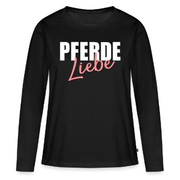 Pferd Reiten Pferdeliebe - Frauen Premium Bio Langarmshirt - Schwarz - Vorne - Julia (174cm)