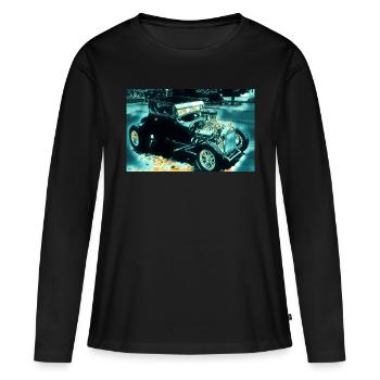 Voiture - T-shirt manches longues Premium bio Femme - noir - Devant - Julia (174cm)