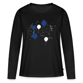 Ballons colorés - T-shirt manches longues Premium bio Femme - noir - Devant - Julia (174cm)