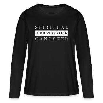 Spiritual high vibration gangster shirt design - Frauen Premium Bio Langarmshirt - Schwarz - Vorne - Julia (174cm)