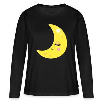 lune - T-shirt manches longues Premium bio Femme - noir - Devant - Julia (174cm)