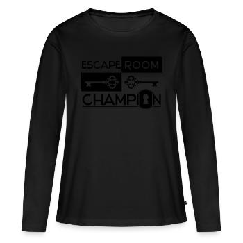 Escape Room Champion (noir) - T-shirt manches longues Premium bio Femme - noir - Devant - Julia (174cm)