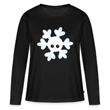 flocon de neige - T-shirt manches longues Premium bio Femme - noir - Devant - Julia (174cm)