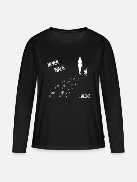 Non camminare mai da sola donna gatto - Premium økologisk langærmet T-shirt til kvinder - sort