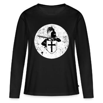 chevalier - T-shirt manches longues Premium bio Femme - noir - Devant - Julia (174cm)