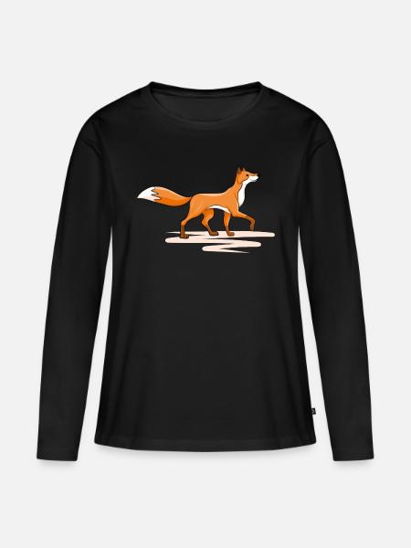 Fuchs - Frauen Premium Bio Langarmshirt - Schwarz