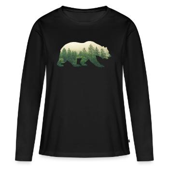 Wald - Frauen Premium Bio Langarmshirt - Schwarz - Vorne - Julia (174cm)