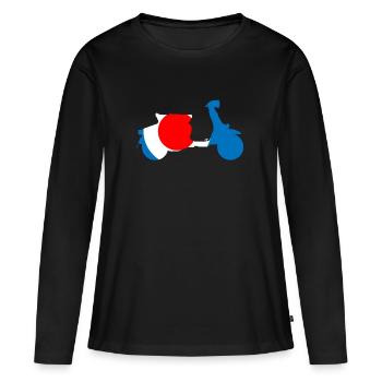 Scooter Roundel Target Années 60 - T-shirt manches longues Premium bio Femme - noir - Devant - Julia (174cm)