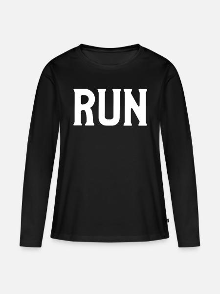 run - Frauen Premium Bio Langarmshirt - Schwarz