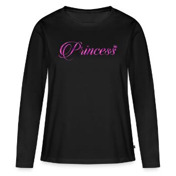 princesse - T-shirt manches longues Premium bio Femme - noir - Devant - Julia (174cm)