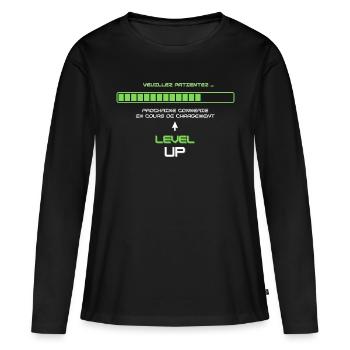 Chargement de connerie - T-shirt manches longues Premium bio Femme - noir - Devant - Julia (174cm)