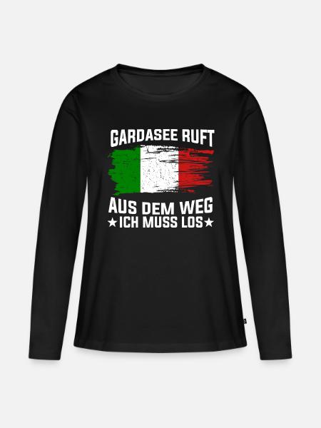 Gardasee Italien Geschenk - Frauen Premium Bio Langarmshirt - Schwarz