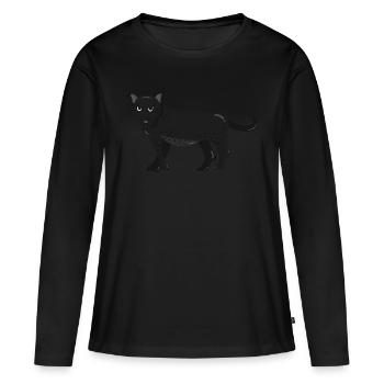 Panthères - T-shirt manches longues Premium bio Femme - noir - Devant - Julia (174cm)