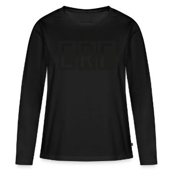 Erfurt - Frauen Premium Bio Langarmshirt - Schwarz - Vorne - Julia (174cm)