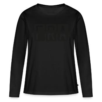 Francfort - T-shirt manches longues Premium bio Femme - noir - Devant - Julia (174cm)