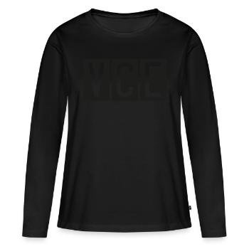 Venise - T-shirt manches longues Premium bio Femme - noir - Devant - Julia (174cm)