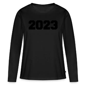 2023 - Women's Premium Organic Long Sleeve Shirt - black - Front - Julia (174cm)