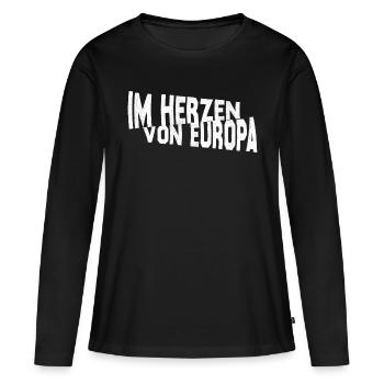 Im Herzen von Europa - Frauen Premium Bio Langarmshirt - Schwarz - Vorne - Julia (174cm)