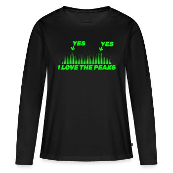 Bass I love Bass Techno Hardstyle Jumpstyle - T-shirt manches longues Premium bio Femme - noir - Devant - Julia (174cm)