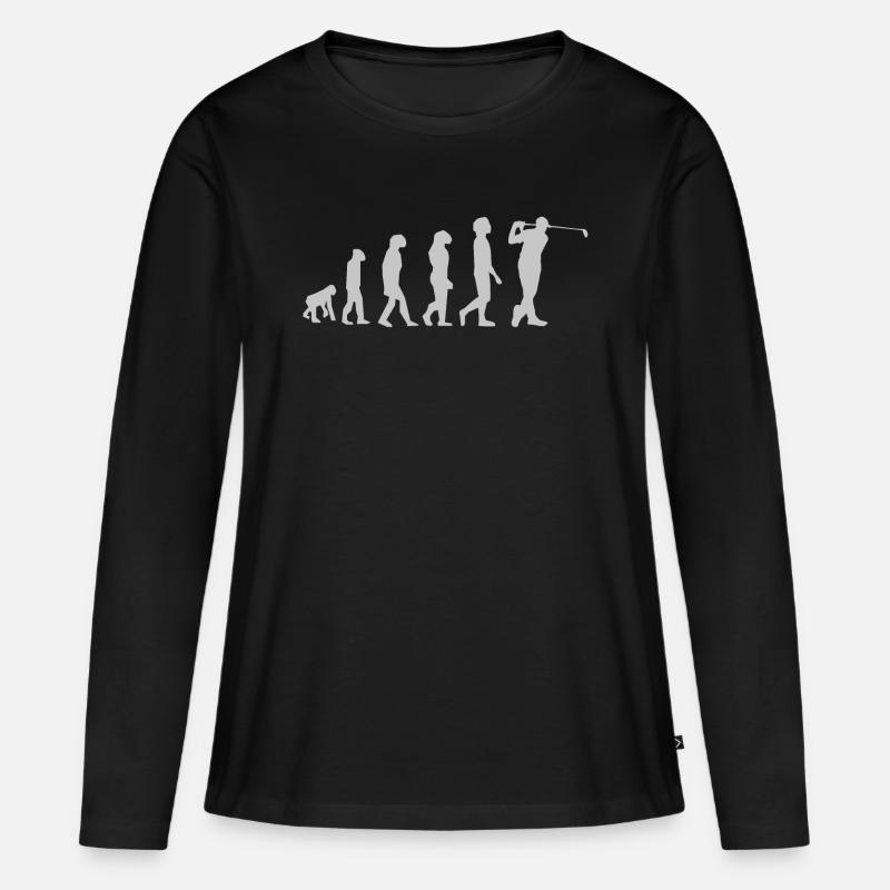 Golf Evolution - Frauen Premium Bio Langarmshirt - Schwarz