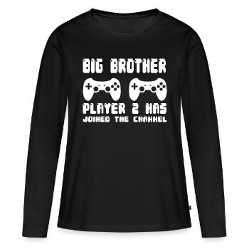 Big Brother Player 2 has joined the Channel - Women's Premium Organic Long Sleeve Shirt - black - Front - Julia (174cm)
