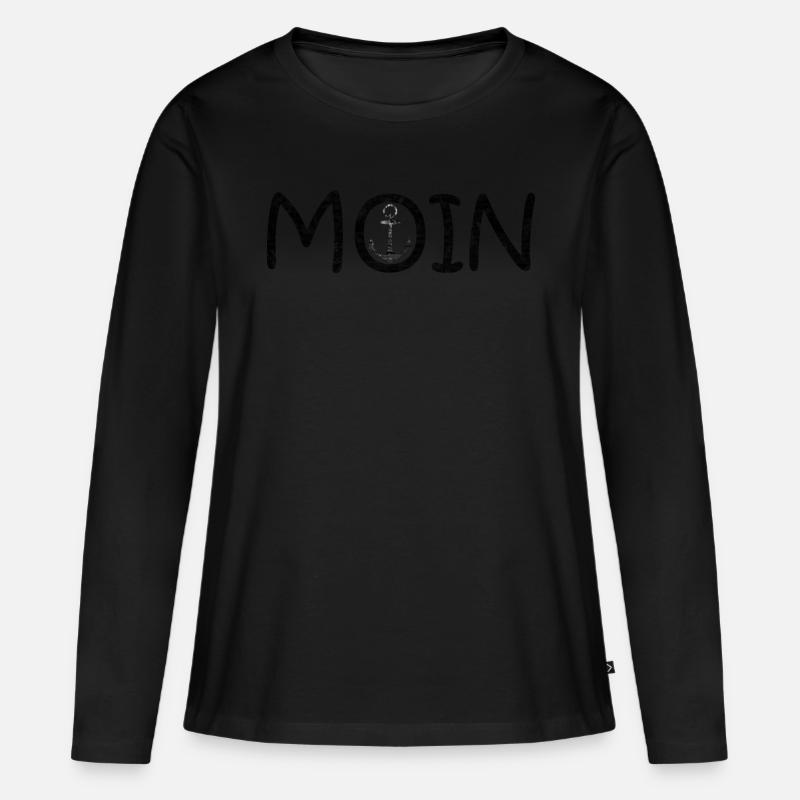 Moin Hamburger - Frauen Premium Bio Langarmshirt - Schwarz
