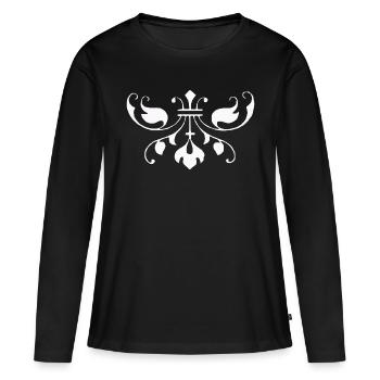 Baroque ornament pattern female beautiful abstract - Women's Premium Organic Long Sleeve Shirt - black - Front - Julia (174cm)