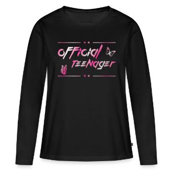 official teen - birthday design for teens - Women's Premium Organic Long Sleeve Shirt - black - Front - Julia (174cm)