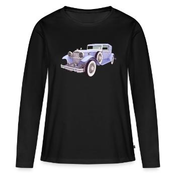 Oldtimer, Auto, Automobil - Frauen Premium Bio Langarmshirt - Schwarz - Vorne - Julia (174cm)