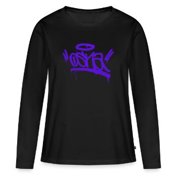Osnabrück Graffiti Tag - Frauen Premium Bio Langarmshirt - Schwarz - Vorne - Julia (174cm)