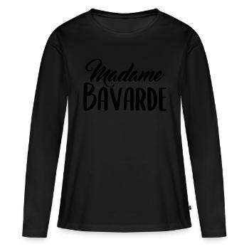 Madame Bavarde - T-shirt manches longues Premium bio Femme - noir - Devant - Julia (174cm)