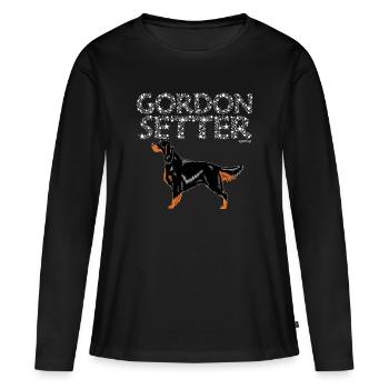 Gordon Setter Bling - T-shirt manches longues Premium bio Femme - noir - Devant - Julia (174cm)
