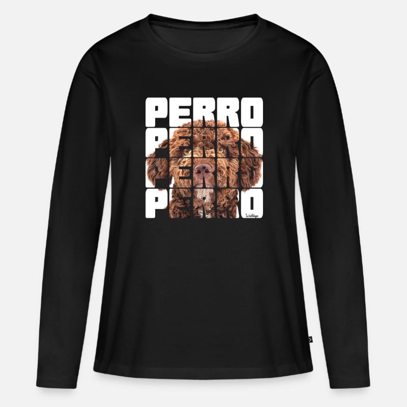 NASSU - Perro Perro Perro - Frauen Premium Bio Langarmshirt - Schwarz