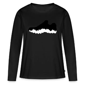 Trail running, running, randonnée - T-shirt manches longues Premium bio Femme - noir - Devant - Julia (174cm)