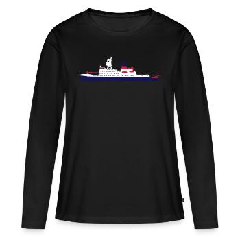 RV Polarstern - T-shirt manches longues Premium bio Femme - noir - Devant - Julia (174cm)