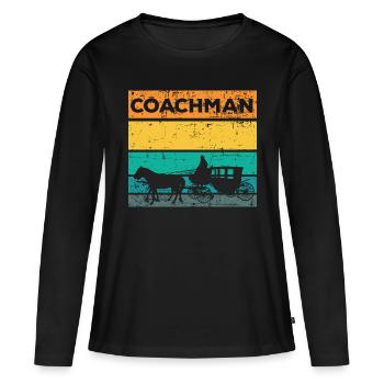 Cocher cocher cheval - T-shirt manches longues Premium bio Femme - noir - Devant - Julia (174cm)