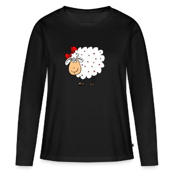Moutons, moutons, Schaf, petcontest - T-shirt manches longues Premium bio Femme - noir - Devant - Julia (174cm)