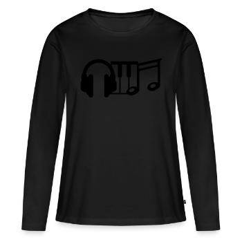 dj - Women's Premium Organic Long Sleeve Shirt - black - Front - Julia (174cm)